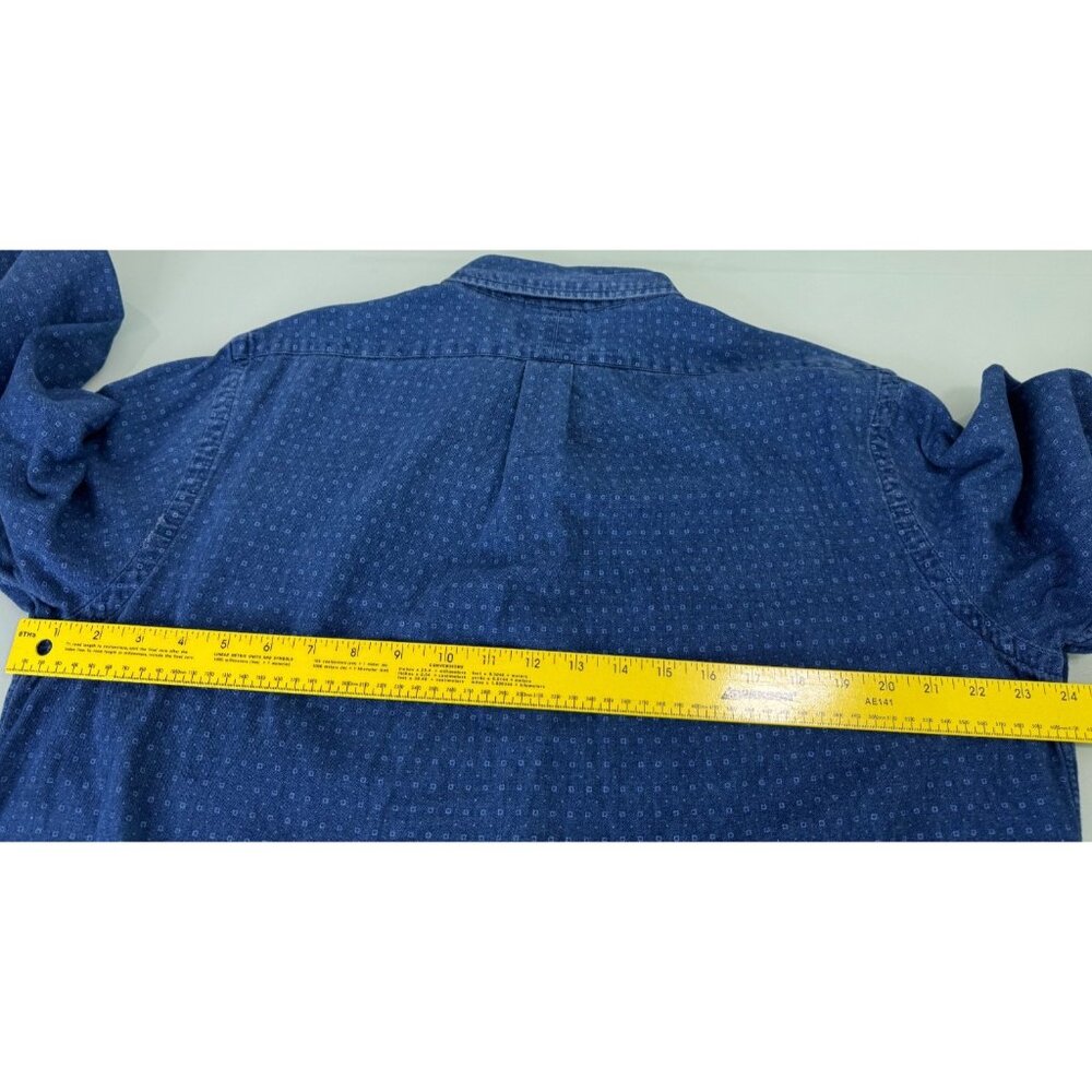 Polo Ralph Lauren Indigo Oxford Shirt Mens XL Chambray Dobby Dot Long Sleeve - Picture 6 of 8